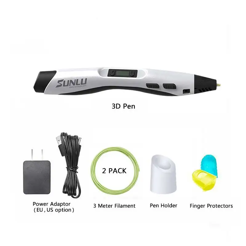 SL-300 ручка для 3d-печати ABS/PLA нити для моделирования художественных изделий лучший подарок для мальчиков и девочек для самостоятельного рисования цифровых 3D ручек - Цвет: SL-300-White
