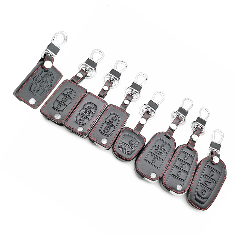 Для peugeot серии кожаный чехол для ключей для peugeot 107 207 208 306 307 308 407 408 508 RCZ для Citroen C2 C3 C4 C5 автомобильный чехол для ключей