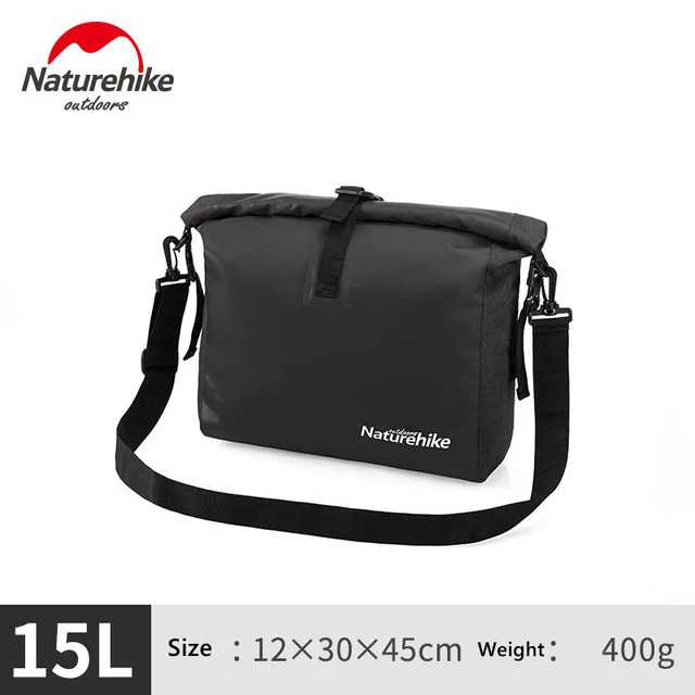 Naturehike 6L/15L сухая сумка влажная сухая разделительная сумка для хранения сумка на плечо Каякинг дрейфующий плавательный пляж сухая посылка Одиночная сумка - Color: 15L Black
