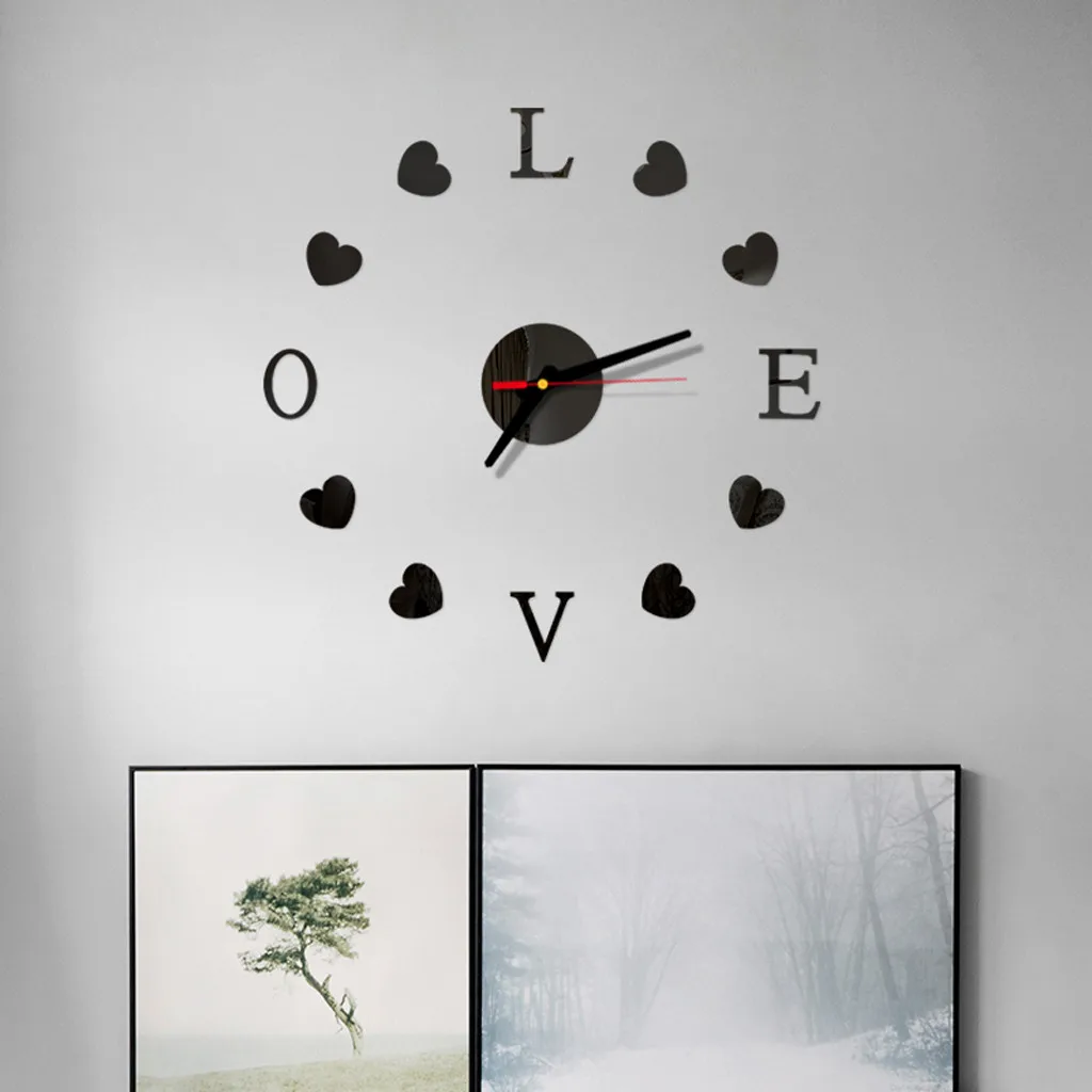 DIY 3D Wall Clock Mirror Stickers Creative Clocks Removable Art Decal Sticker Home Decor Living Room Quartz Needle | Дом и сад