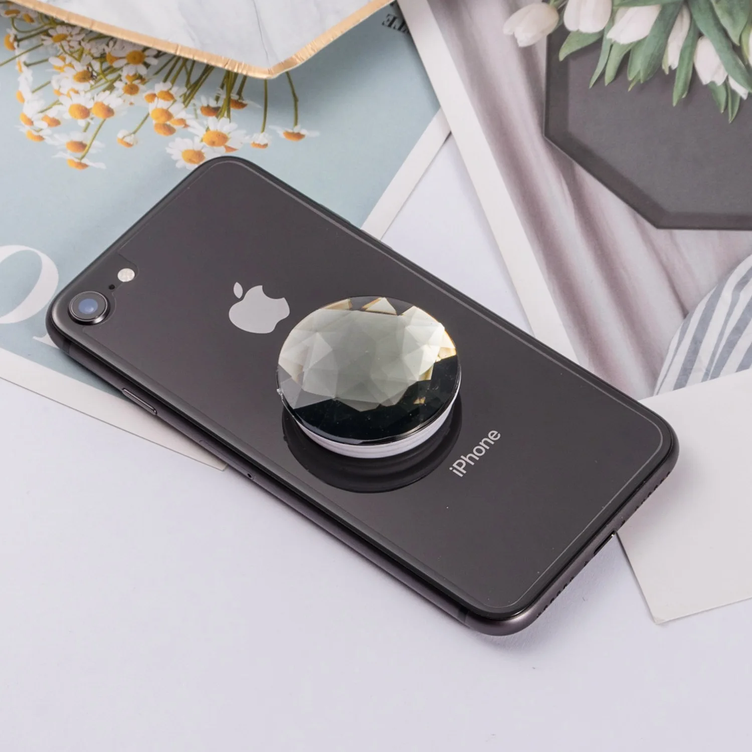 Pipsocket блестящая Алмазная ручка держатель для телефона для IPhone 11 Pro samsung Складная карманная розетка Air Bag сотовый кронштейн Подставка - Цвет: 07