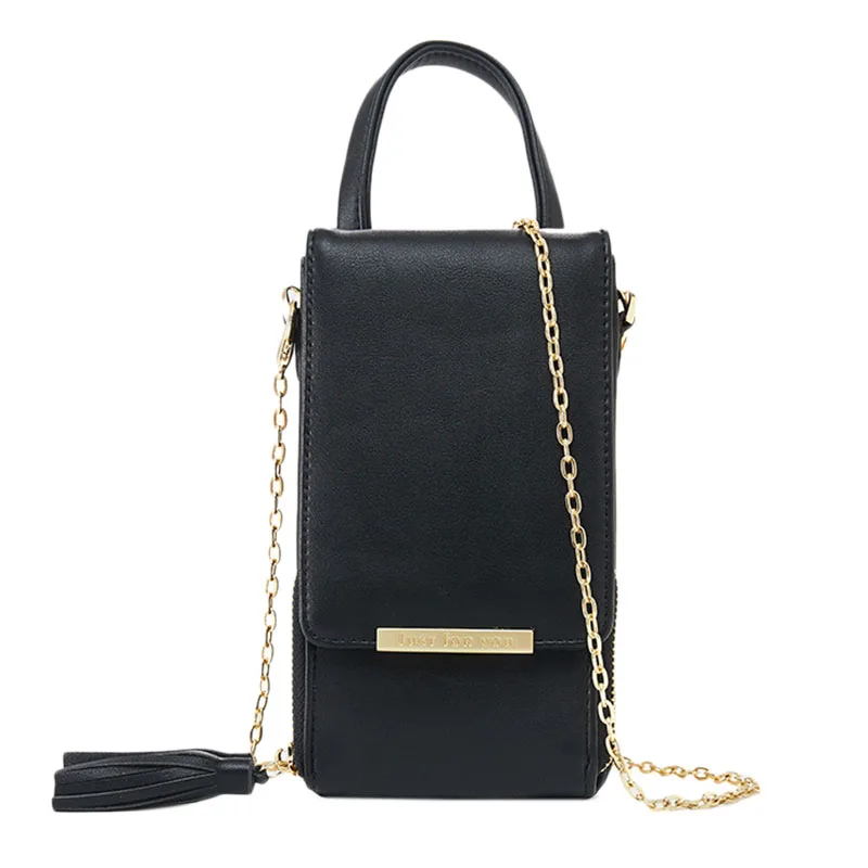 

Women's Chain Mobile Phone Bag PU Leather Portable Wallet Multi-Card Crossbody Shoulder Bag