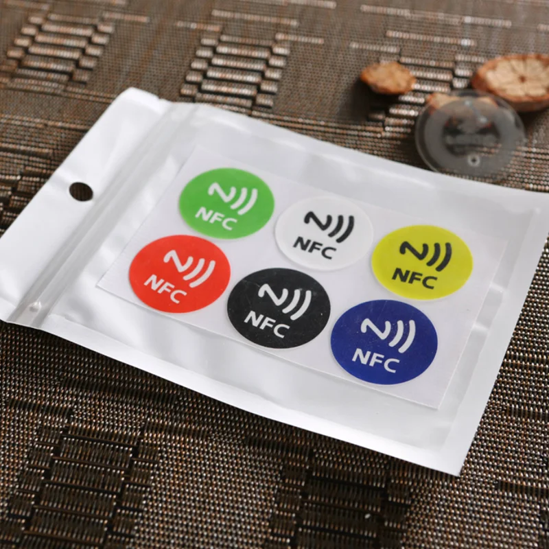 6 шт./лот) NTAG213 NFC метки RFID с клейким этикетком Стикеры NFC теги Стикеры s универсальные этикетки Ntag 213 rfid-метка для всех NFC телефонов