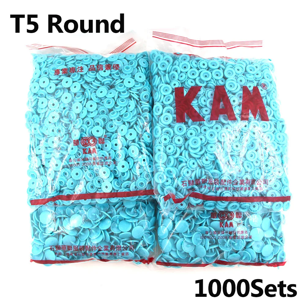 

1000Sets 35 Color KAM Snaps Buttons Wholesale Round T5 Plastic Press Buttons For Baby Clothes Fasteners Quilt Cover Sheet Button