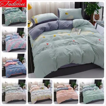 

3/4 pcs Bedding Set Duvet Cover Adult Kids Child Soft Cotton Bed Linen Single Twin Queen King Big Size Bedspread 150x200 180x220