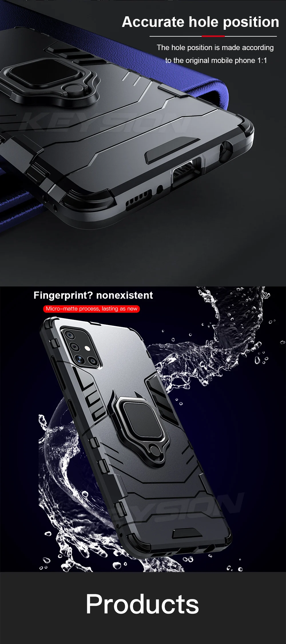 KEYSION Shockproof Case for Samsung A51 A71 A31 A52 A72 Phone Cover for Galaxy S20 S21 Ultra S10 Lite Note 10+ A50 A70 A12 A21S