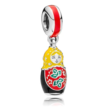 

Authentic 100% 925 Sterling Silver Beads Matryoshka Doll Pendant Charms fit Original Pan's Bracelets Women DIY Jewelry
