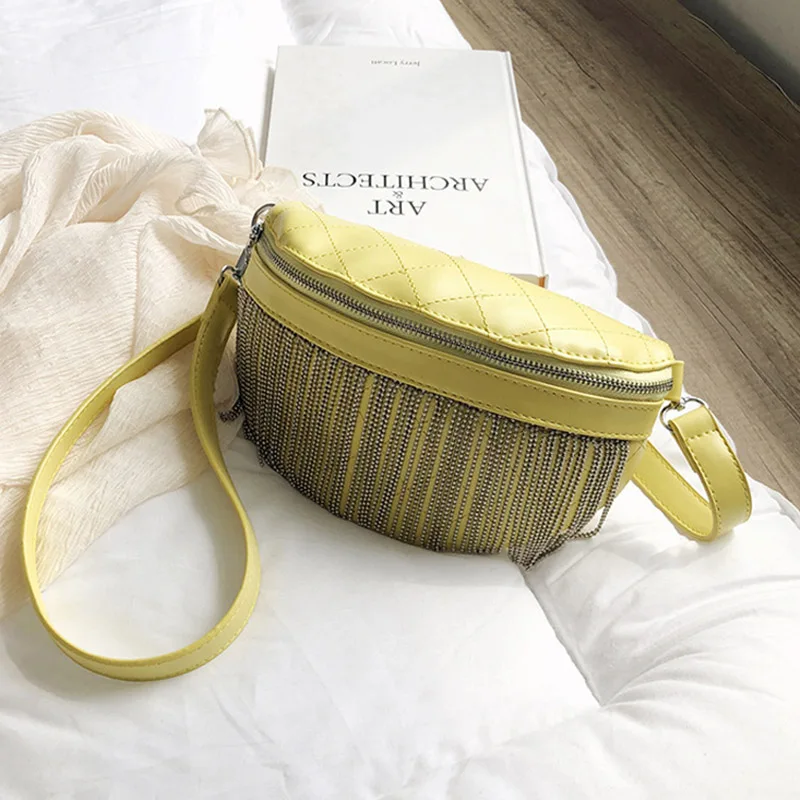 Yellow Waist Pack Сумка с кисточками на ремне Женская водонепроницаемая поясная сумка Bananka Fanny Pack женская сумка на одно плечо через плечо поясная сумка на цепочке нагрудные сумки - Цвет: Yellow Waist Pack