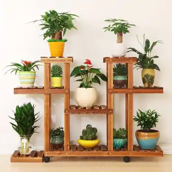 

3 Tiers Wooden Flower Rack Plant Stand Display Shelf Yard Garden Patio Balcony Flower Stand Shelves Storage Organizer Decoration