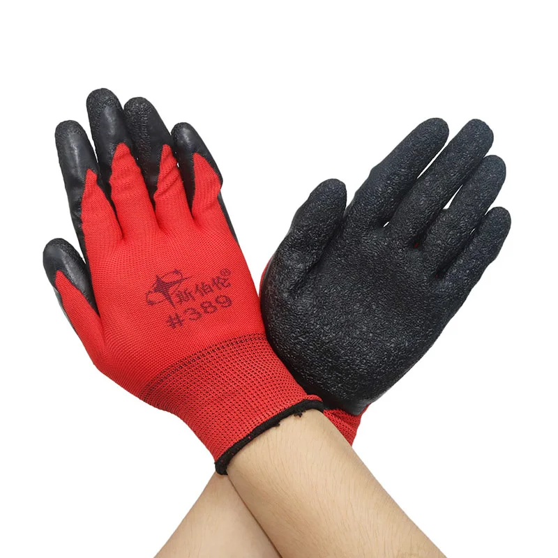 1 pair of Dipped Rubber gloves car auto mechanic repair gloves waterproof and oil resistant wear wrinkles universal gloves - Image 5
