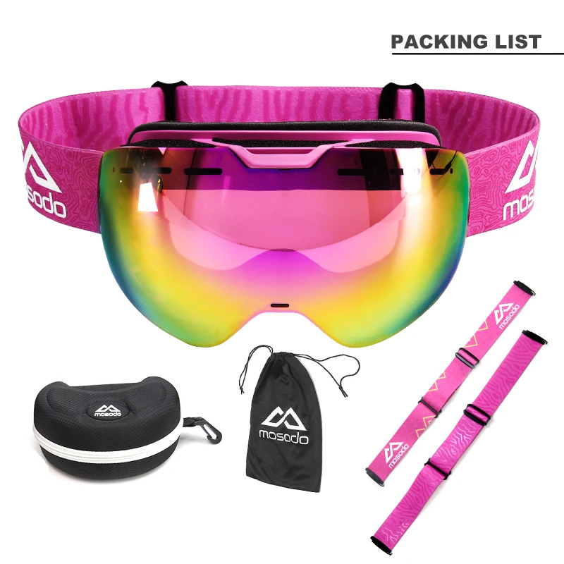 Mosodo Magnetic Ski Goggles Magnet Snowmobile Anti-fog Skiing Eyewear Snow Large Spherical Winter Ski Glasses Brightening len Mosodo Magnetic Ski Goggles Magnet Snowmobile Anti-fog Skiing Eyewear Snow Large Spherical Winter Ski Glasses Brightening len