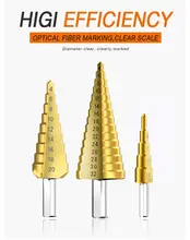 1/3 ชิ้น/ล็อต Professional HSS STEEL กรวยขนาดใหญ่ Handle สามเหลี่ยมโลหะเคลือบเจาะบิตชุดเครื่องมือตัดรู 4-12/20/32mm(China)