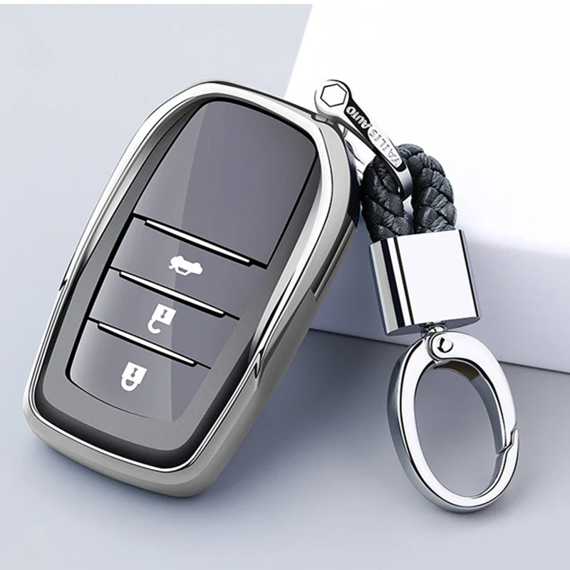 

New TPU Car Key Case Auto Key Protection Cover Keychain Keyring Key Chian Ring Accessories For Toyota CROWN Camry COROLLA