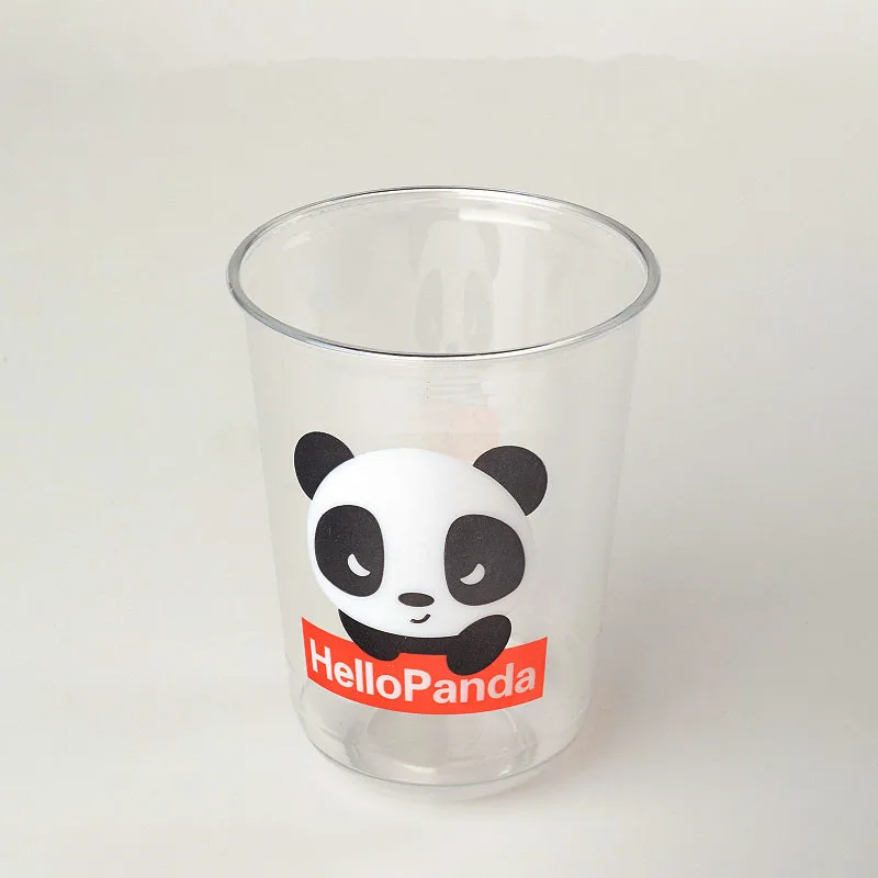 only cup 50 шт., высокое качество, чашка для холодных напитков, сока, u-образные одноразовые пластиковые чашки, толстые прозрачные креативные Мультяшные чашки для напитков с крышкой - Цвет: only cup