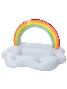 

Inflatable Serving Bar Drinks Food Holder Rainbow Cloud Salad Ice Tray For Picnic Camping Water Party