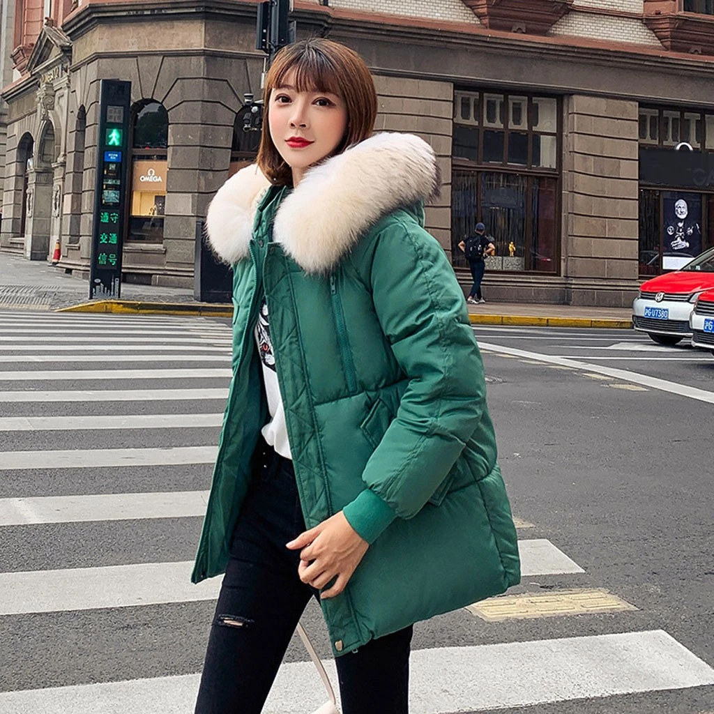 CHAMSGEND Womens Winter Jackets And Coats 2019 Parkas Wadded Warm LooseThick Outwear With A Hood Large Faux Fur Collar 1022