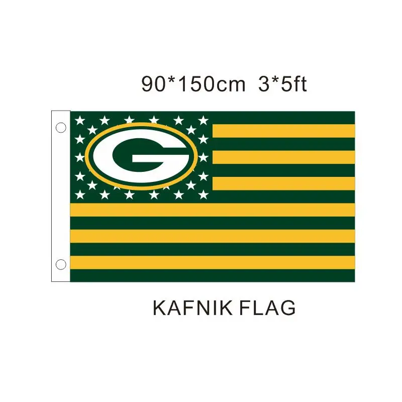 3ftx5ft 3x5ft зеленый Bay Packers флаг баннер Печать баннер, флаг из полиэстера Размер 150*90 см