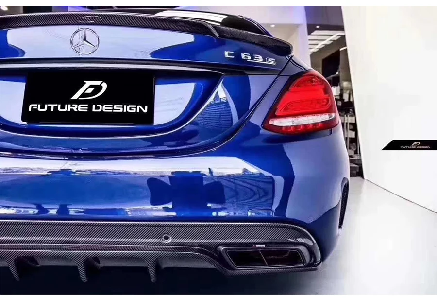 Для benz c class c250 спортивный бампер w205 AMG FD Стиль углеродного волокна задний бампер диффузор спойлер губ не подходит стандартный выпуск