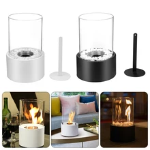 

Alcohol Fireplace Small Portable Stove Desktop Cylindrical Metal Stylish Design Real Flame Decorative Bioethanol Fireplace