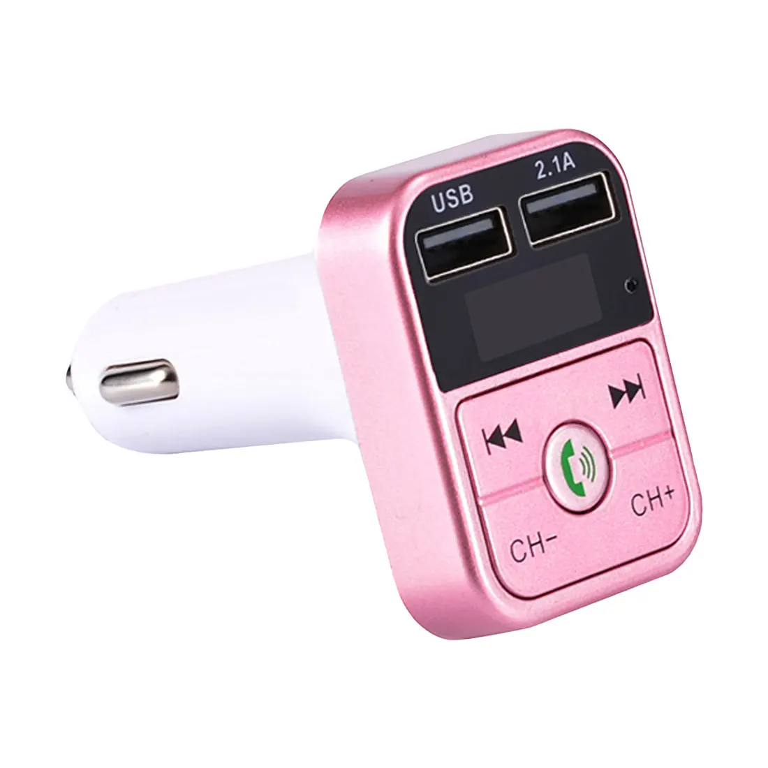 rose gold Автомобильный Bluetooth fm-передатчик беспроводной приемник громкой связи авто светодиодный MP3-плеер 2.1A двойной USB быстрое зарядное устройство автомобильные аксессуары - Название цвета: rose gold