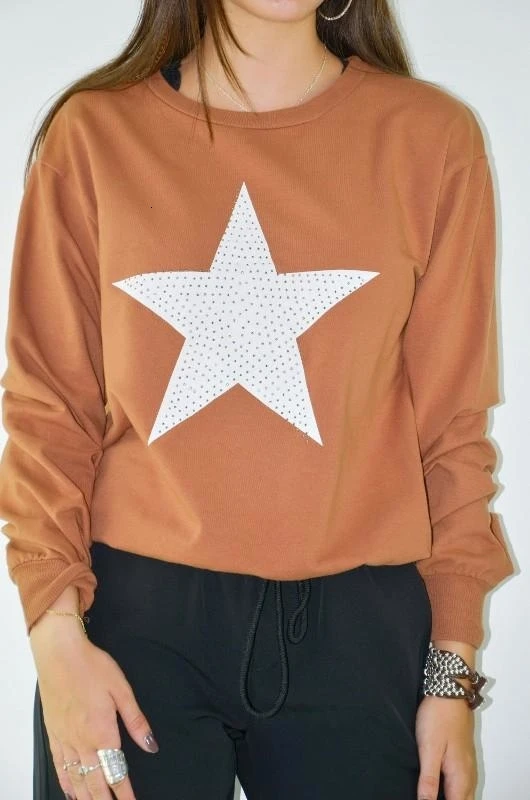 GREYMODA SUDADERA MUJER ESTRELLA серый Moda