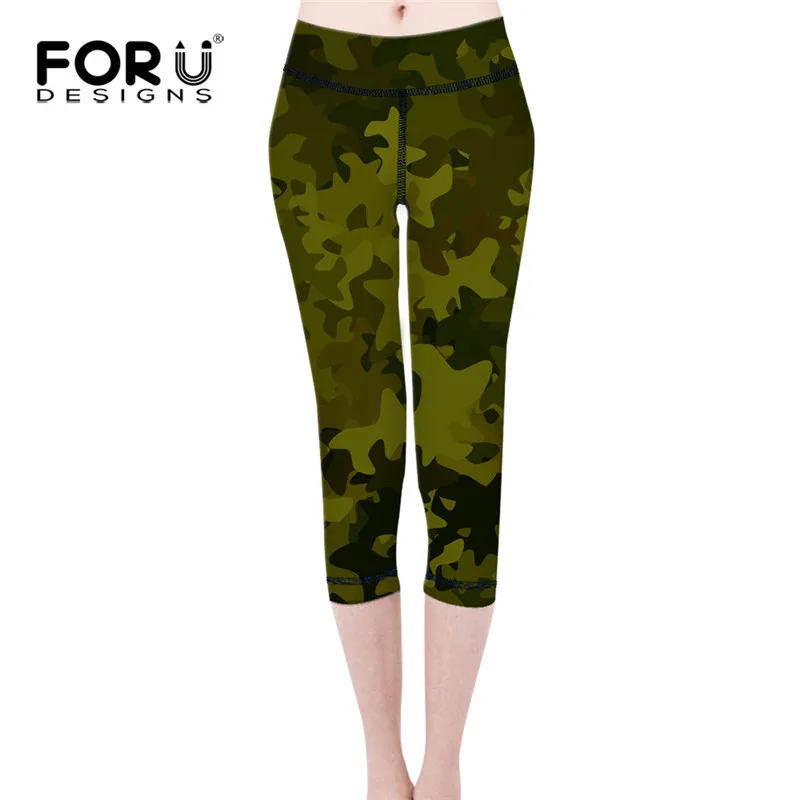 FORUDESIGNS Women Leggings Summer Breathable Girls Pencil Pants Stretchy Leggins Camouflage Printing Elastic jeggings - Цвет: QD105BX