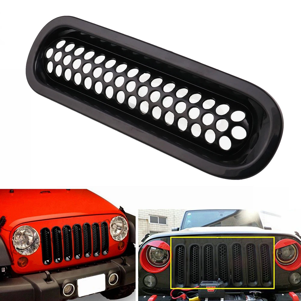 

Car Front Bumper Grill Clip-in Front Insert Mesh Cover Jeep Wrangler Modified Grid For 07-17 Jeep Wrangler JK Car Accessories