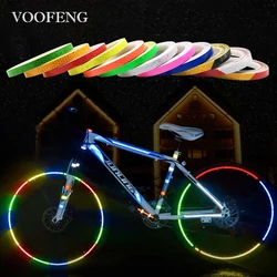 VOOFENG – ruban autocollant réfléchissant haute visibilité pour vélo, 12 couleurs, ruban d'avertissement auto adhésif pour la sécurité routière, 1cm x 8m 