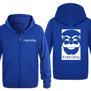 

Zipper Hoodies Men Mr. Robot Banksy Fsociety Printed Mens Hoodie Fleece Long Sleeve Man's Jacket Sweatshirt Skate Tracksuit New