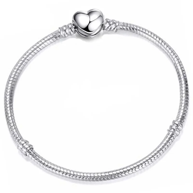 Silver Plated Snake Chain Fit Brand Bracelet European Charm Bracelet for Women DIY Jewelry Making bracelet jewelry
