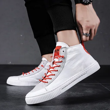 

sapato masculino Hight-top Canvas Shoes Men's Fashion Trend Outdoor Casual Shoes Men Breathable Sneakers Fashion Male Flats 2A