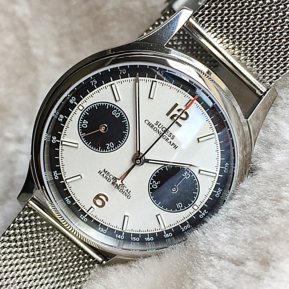 Orologi da polso pilota Sugess per uomo cronografo movimento gabbiano  ST1901 cinturino in metallo zaffiro impermeabile|Mechanical Watches| -  AliExpress