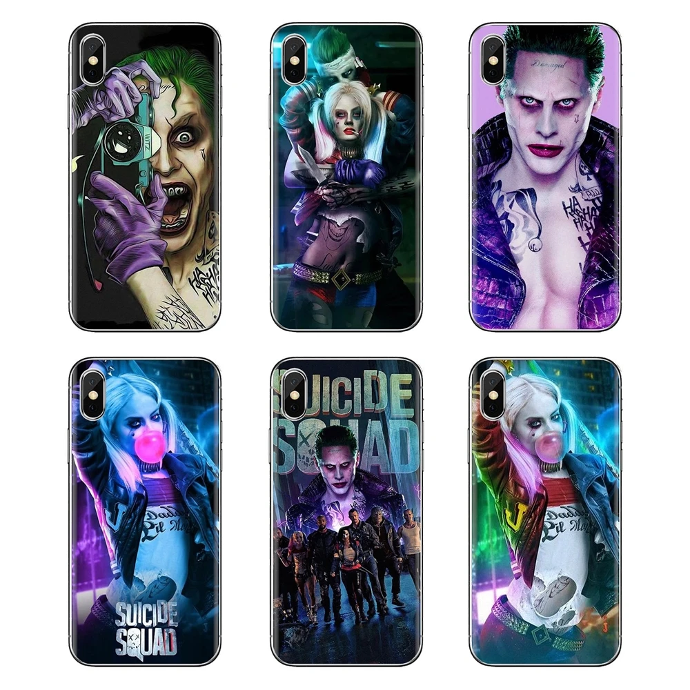 

For Xiaomi Redmi 4A S2 Note 3 3S 4 4X 5 Plus 6 7 6A Pro Pocophone F1 Suicide Squad Harley Quinn Joker TPU Transparent Case Cover