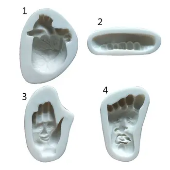 

Halloween Funny Heart Hand Foot Teeth Silicone Resin Mold Jewelry Making Tools T4MD