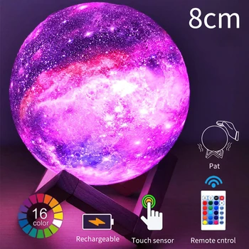 

Moon Lamp Home Decor 3D Printing Multi Colors USB Rechargeable Dimmable Living Room Touch Control Bedroom Bedside Desktop
