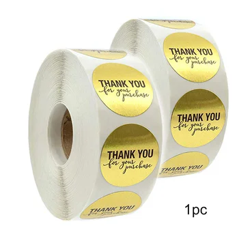 

1 Roll Gold Multiple Use Round Package Labels Stickers Seal Scrapbooking Paper Thank You Cards Boutiques Decor Shops Stationery