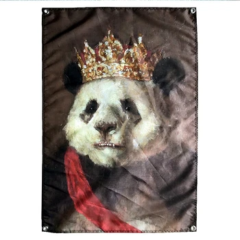 

Crown panda Movie Poster Flag Banner Tapestry ISN Background Cloth Wall Stickers Bar Cafe Studio Bedroom Decoration
