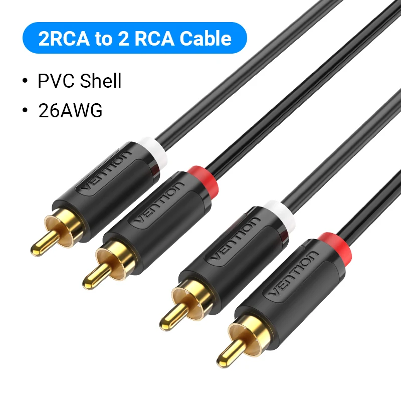Premium Gold-Plated RCA Audio Cable for Home Theater Systems - 1m/2m Length