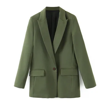 

Stylish Office Lady Suit Blazers Coat Women Notched Collar Pockets Long Sleeve Outerwear 2020 Casual Chaqueta Mujer