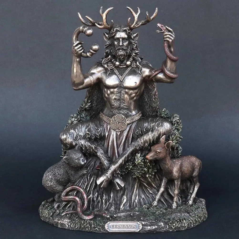 1 Pcs Ancient Rome Resin Cernunnos Sitting Statue Sculpture Celtic God Figure Underworld For Home Garden Decor | Дом и сад