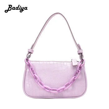 

Fashion Crocodile Pattern Handbag Mini PU Leather Shoulder Bags For Women 2020 Chain Design Luxury Crossbody Bag Lady Armpit Bag