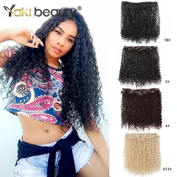 

YAKI BEAUTY Synthetic Kinky Curly Clip On Extension 22Inch 140g With 16Clips 7PC/Set Fillers For Hair Full Head For Women