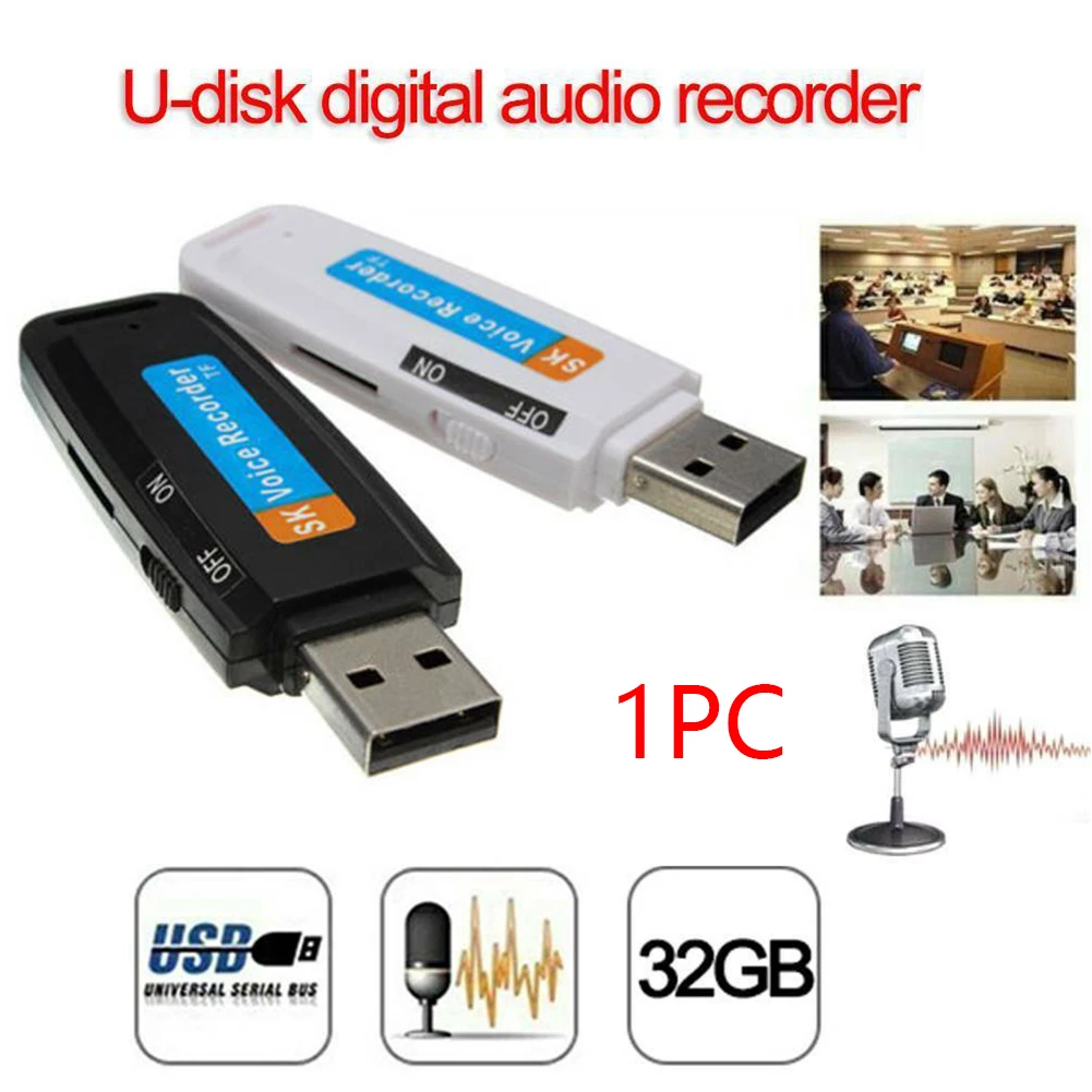 Профессиональный мини перезаряжаемый пластиковый диктофон аудио u-диск цифровой USB ручка WAV портативный флеш-накопитель Поддержка TF карты