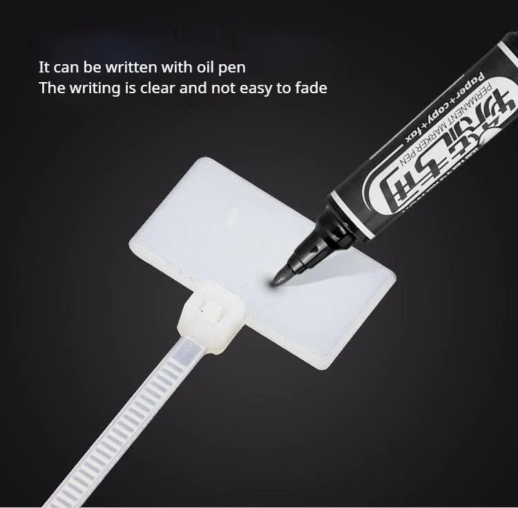 Description Picture 3 of item100Pcs Zip Ties Write Wire Power Cable Label Mark Tag Nylon Self-Locking Tie Network Cable Marker Cord Wire Strap Zip