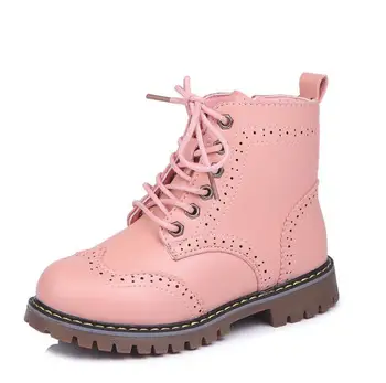 

Children Korean Martin Boots Brand Baby Snow Boots Fashion Kids Sport Shoes Solid Color Waterproof Sneakers Child Leather Shoes