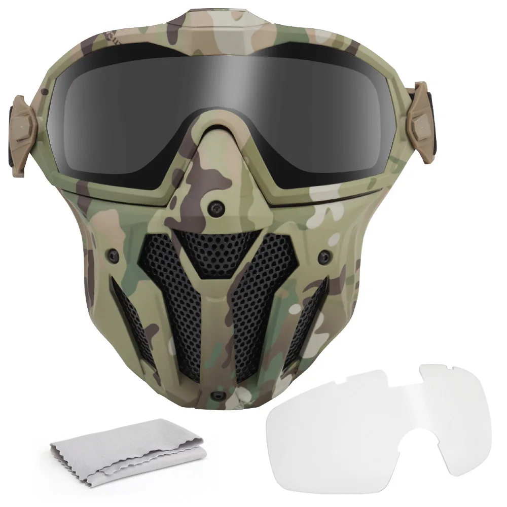 

NEW Full Face MaskTactical Airsoft Paintball Face Mask With Fan Breathable Anti-fog Hunting Shooting Military Protective Mask