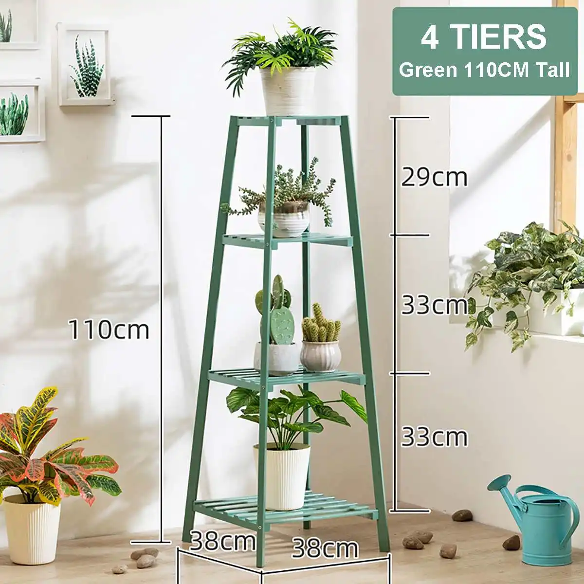 4 Layers Simplicity Wood Stand For Plants Landing Type Light Extravagant Multi-storey Shelf Indoor Flowerpot Frame Flower Stand garden furniture sale Outdoor Furniture