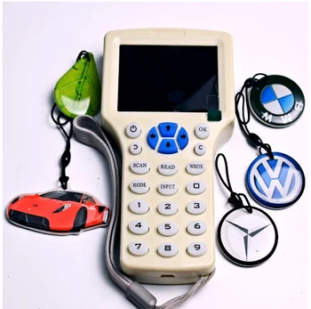 

English 10 Frequency RFID NFC Encrypted Copier Reader Writer Cloner+5pcs 125khz T5577 Writable Cartoon Keyfobs
