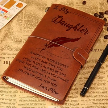 

2020 New Advanced Elegant Handcrafted Diary Notebook Engraved Leather Journal Message