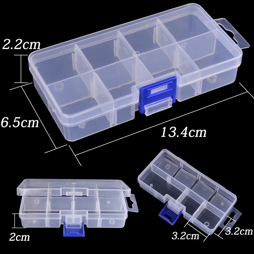 Small Plastic 6 Compartment Container Fly Box Craft 